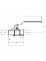 Вентиль шаровый General Fittings  H/B 1/2